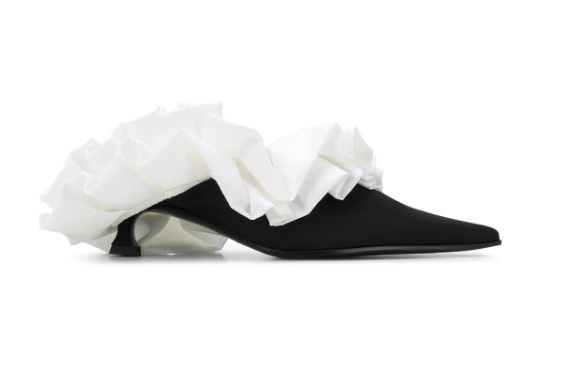 MM6 Maison Margiela Ruffled Lining Pointed Mules