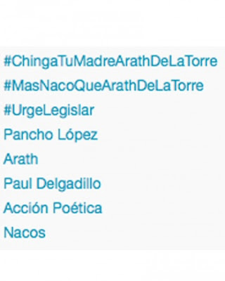 Twitter insultos para Arath de la Torre