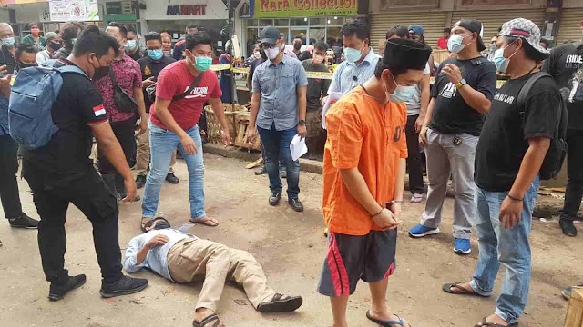 Rekonstruksi Kasus Pembunuhan di Pasar Tos 3000 Jodoh