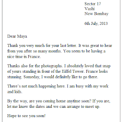 Informal Letters Examples