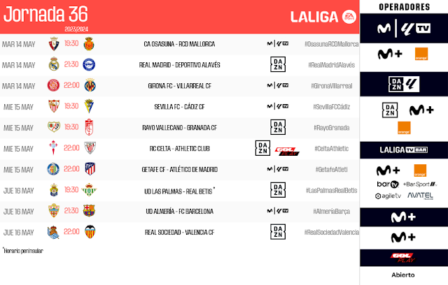 2023-2024 | 36º Jornada |  R.C. Celta  2-1  Athletic de Bilbao Horarios%20LaLiga%20jornada%2036