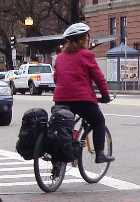 lady with cargo on her bike