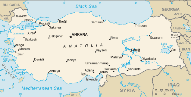 In this map Turkey and all its