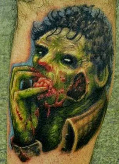 foto con un  tatuaje de zombie