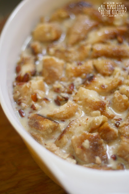 pretzel bread pudding read for oven