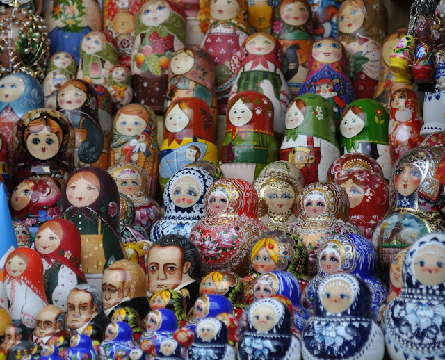 matrioshkas russas, num mercado de São Petersburgo