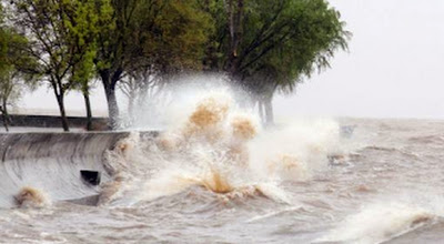 Alerta por la crecida del Río de la Plata por la tarde en la costa de Bs As.