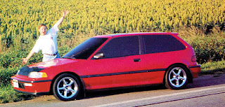 picture of Dustin Culton and his 1990 Red Honda Civic