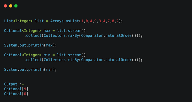 Collectors.minBy And Collectors.maxBy in Java 8 Stream Collect