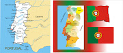 Mapa e Bandeira Portugal vetor corel (mapa portugal )