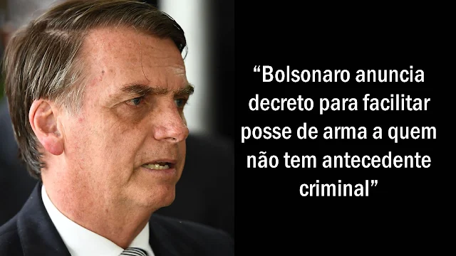 Bolsonaro diz que pretende garantir posse de arma de fogo a cidadãos.