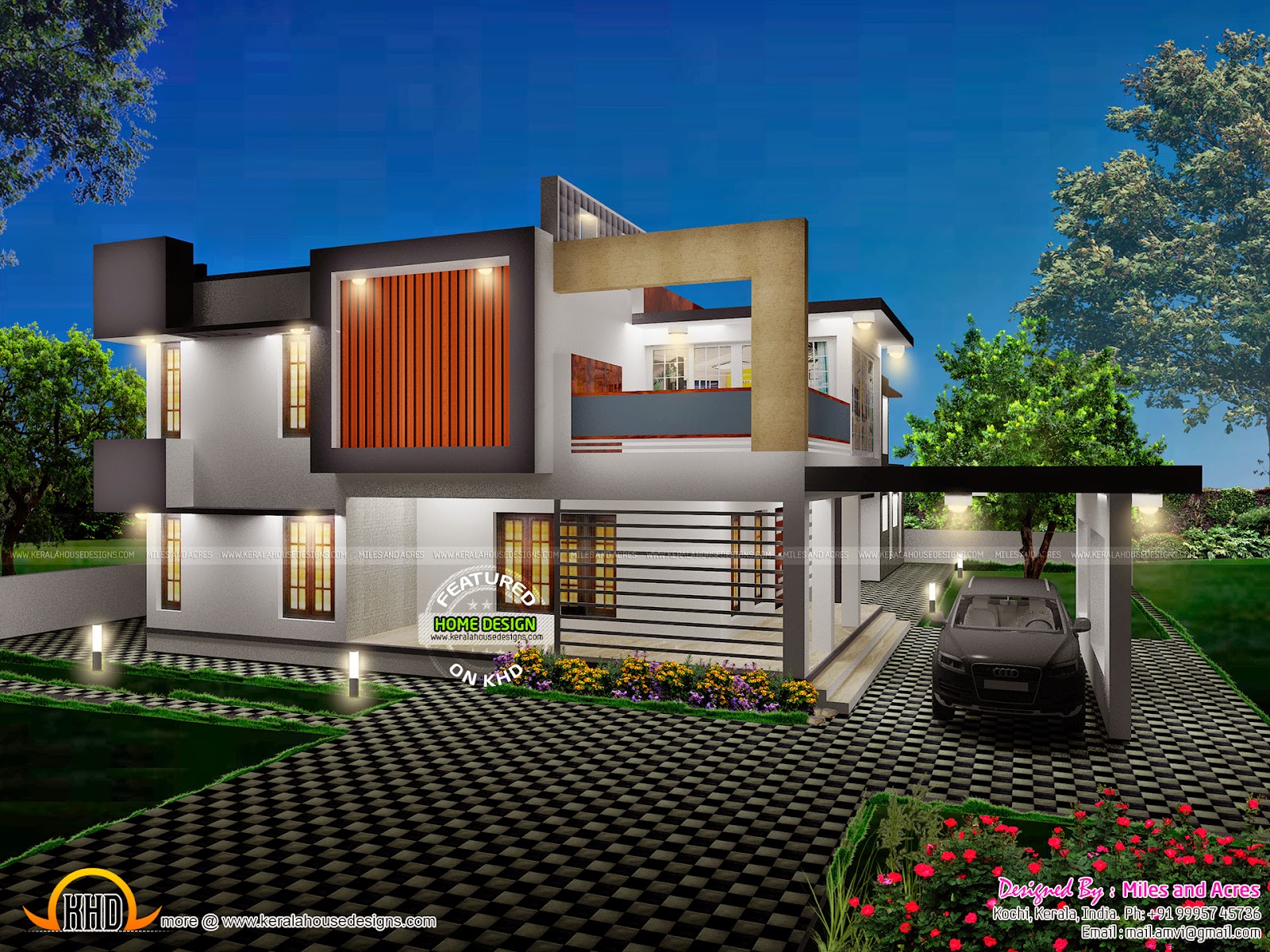  3d  view  with plan  Kerala home  design  and floor plans 