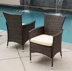 Outdoor Furniture, Wicker Dining Chairs, Wicker Outdoor Furniture, Clementine Outdoor Multibrown PE Wicker Dining Chairs