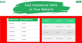 Add responsive table for website