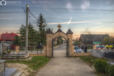brama, Gręboszów, cmentarz, HDR