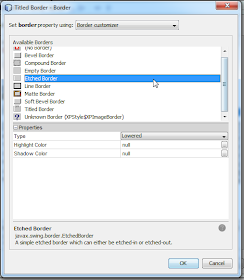 Escogemos el tipo de borde Etched Border