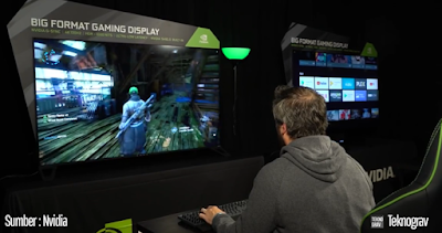 Main Game Di Monitor 65 Inch Dengan Teknologi Nvidia Big Format Gaming Display