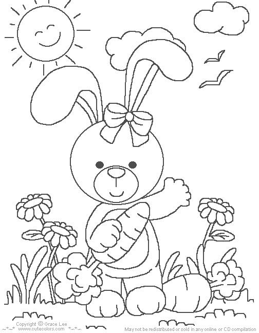 10 desenhos de coelhos e ovos da Páscoa para colorir Colorir 
