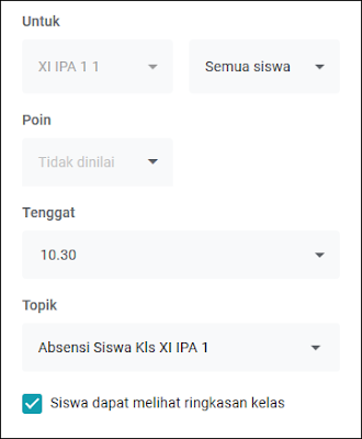 Cara Membuat Absen di Google Classroom - 1E