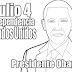 Dibujo de Obama en El Dia de la Independencia de Los Estados Unidos para Colorear