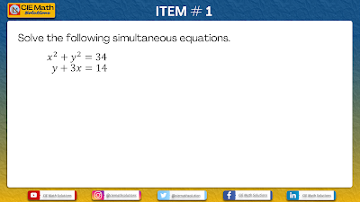 algebra, exam reviewer, exam preparations, solved items, as level math, pure math, quadratics, quadratic formula, completing the square, graphing quadratics, discriminants, simultaneous equations, non-linear equations