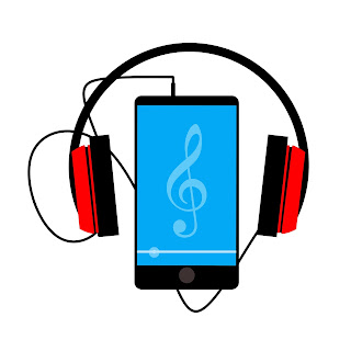 Illustration of listening to music