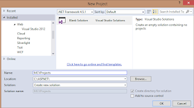 Visual Studio 2013 Create New Blank Solution