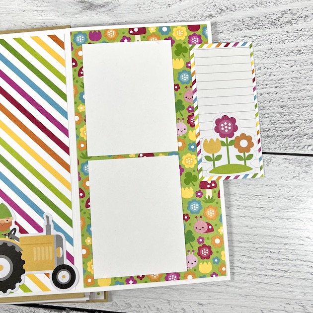 Lucky & Blessed Spring Scrapbook Album Page with flowers