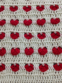 Section of the Cuddly Hearts Blanket