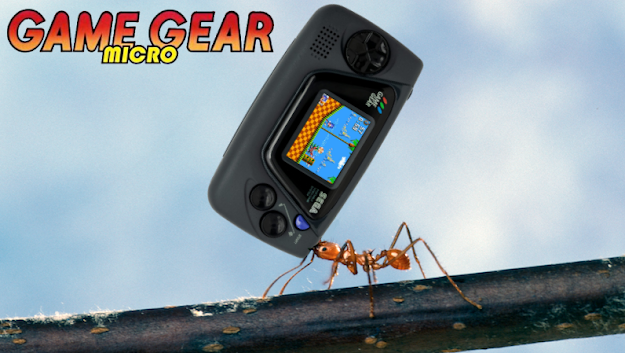 Superbe fourmi qui veut jouer à la Game Gear Mini de Sega.