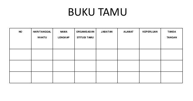 DOWNLOAD FORMAT BUKU TAMU DINAS SEKOLAH .DOC  Buih 