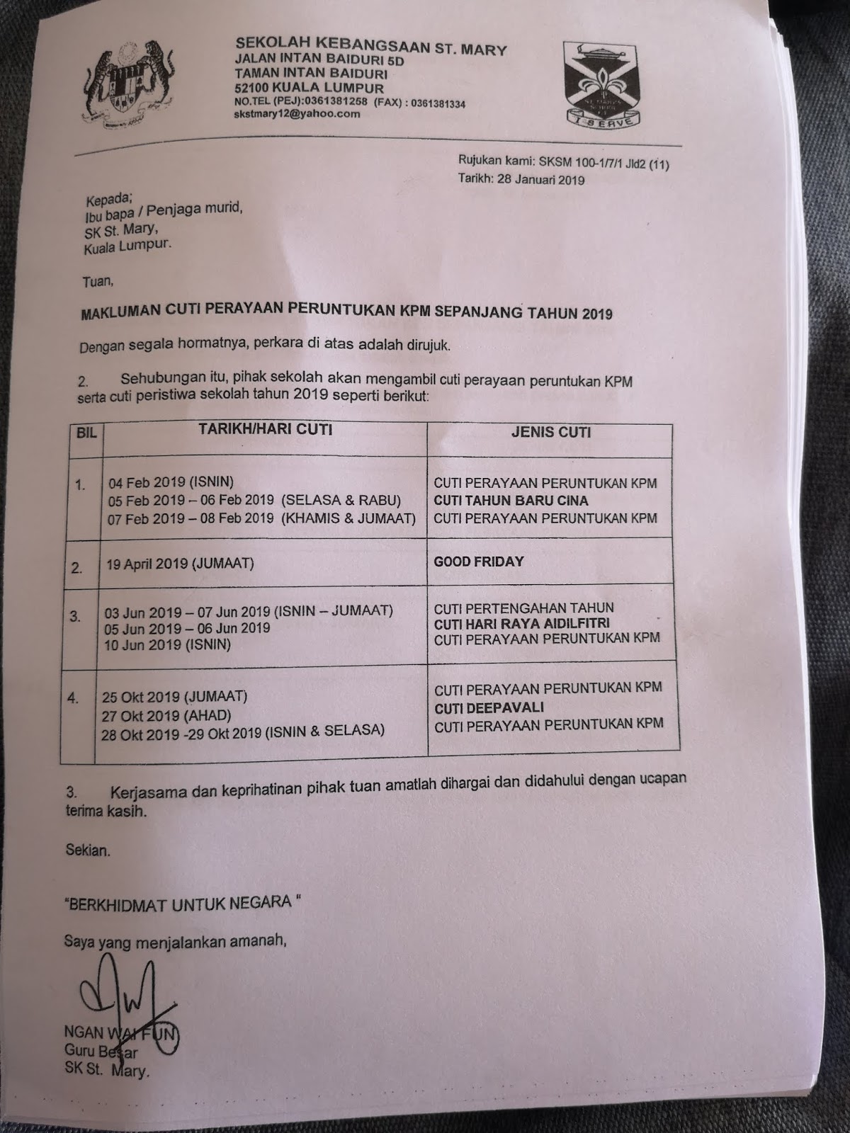 Maklum Surat Balas Apabila Terima Surat