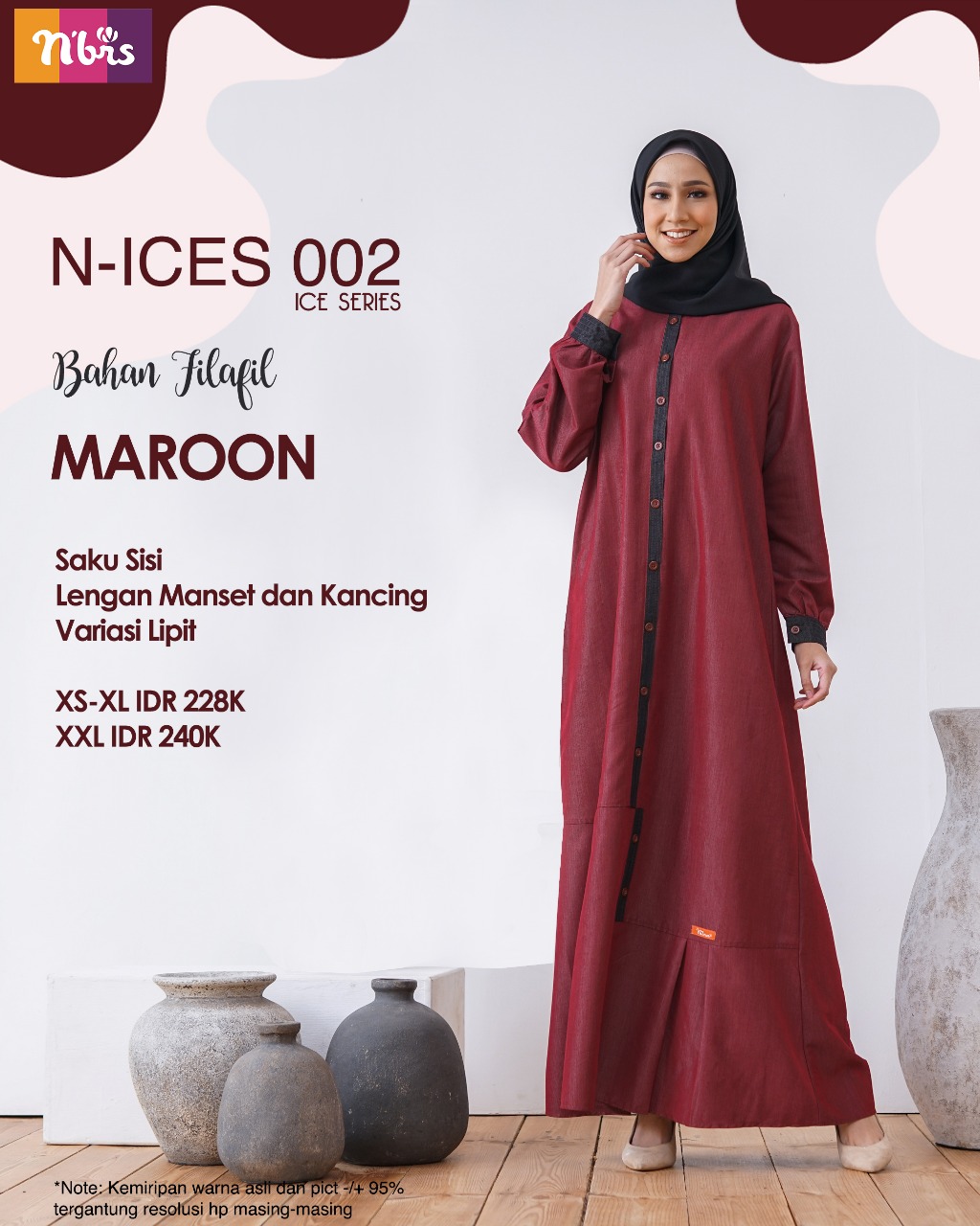 KOLEKSI GAMIS MODEN NIBRAS TERBARU N ICES 002