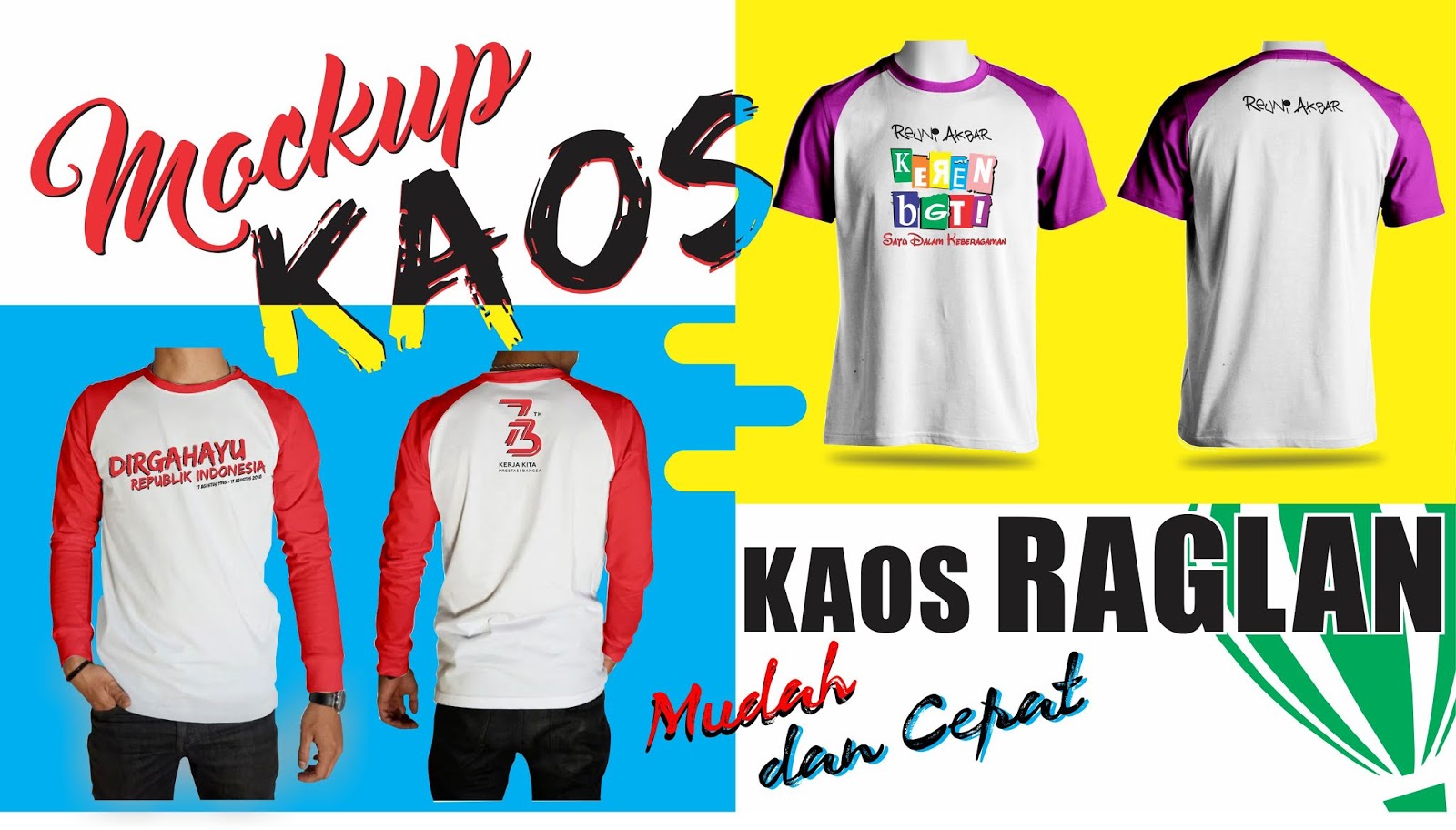 Download Mockup Kaos Raglan Dan Cara Menggunakannnya Tutoriduan Com