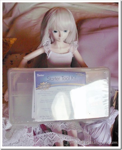 BJD Showing Off a Jewelry Making Tool Kit