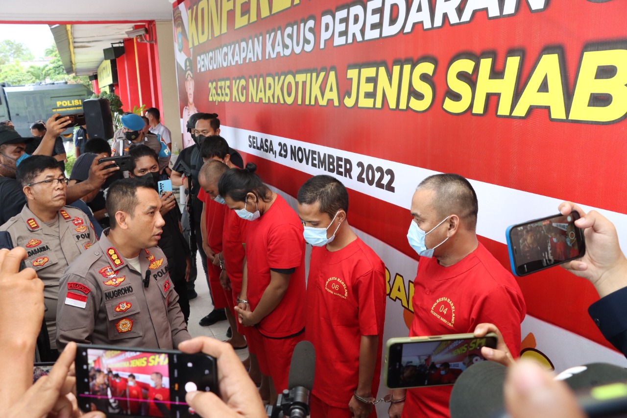 Bawa Sabu 26,5 Kilo, Lima Kurir Narkoba Ditangkap Polisi