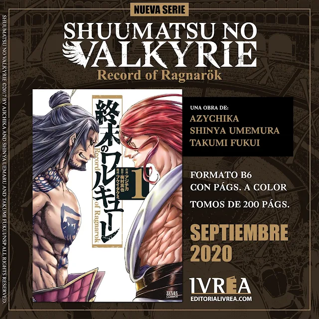  Ivrea publicará Shuumatsu no Valkyrie.