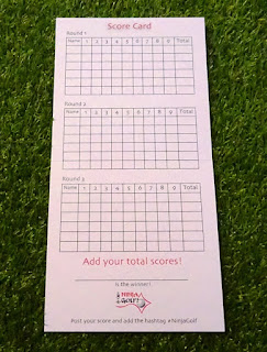 The scoring side of the Ninja Golf scorecard 