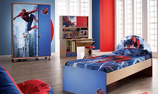 desain kamar tidur spiderman untuk anak