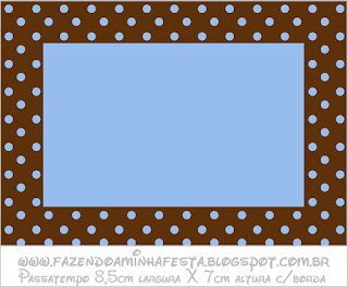 Brown and Light Blue: Free Printable Candy Bar Labels.