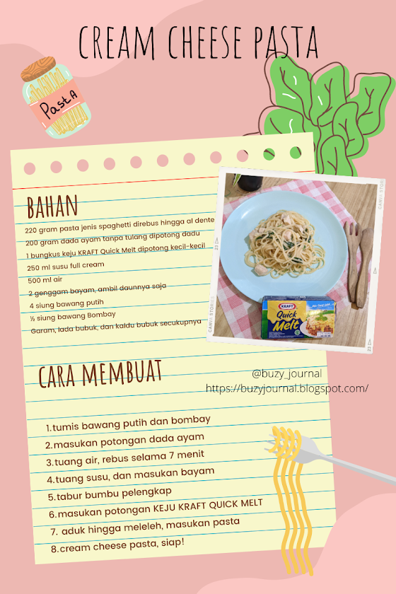 Resep Cream cheese pasta dengan kraft quick melt