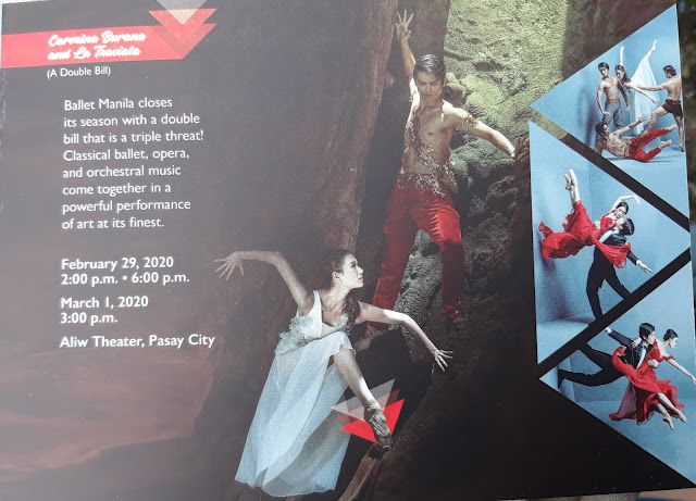 Carmina Burana and La Traviata runs: February 29 2020 2 PM / 6 PM ; March 1 2020 3 PM 