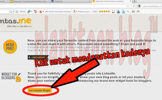 Cara Memasang Widget LintasMe Dibawah atau Diatas Postingan