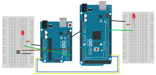 Arduino I2C communication circuit diagram