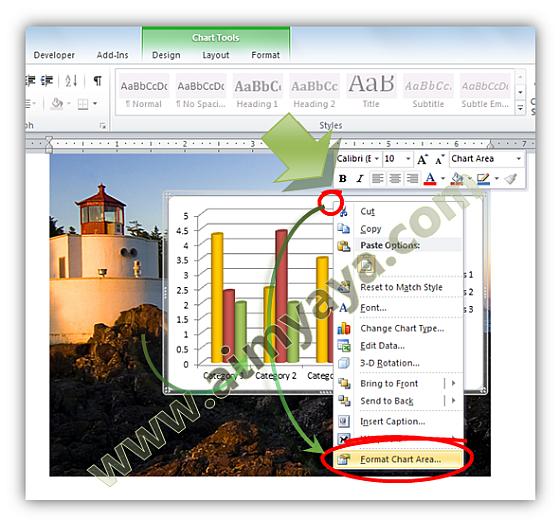  Gambar: Mengatur Format Area Chart/Grafik