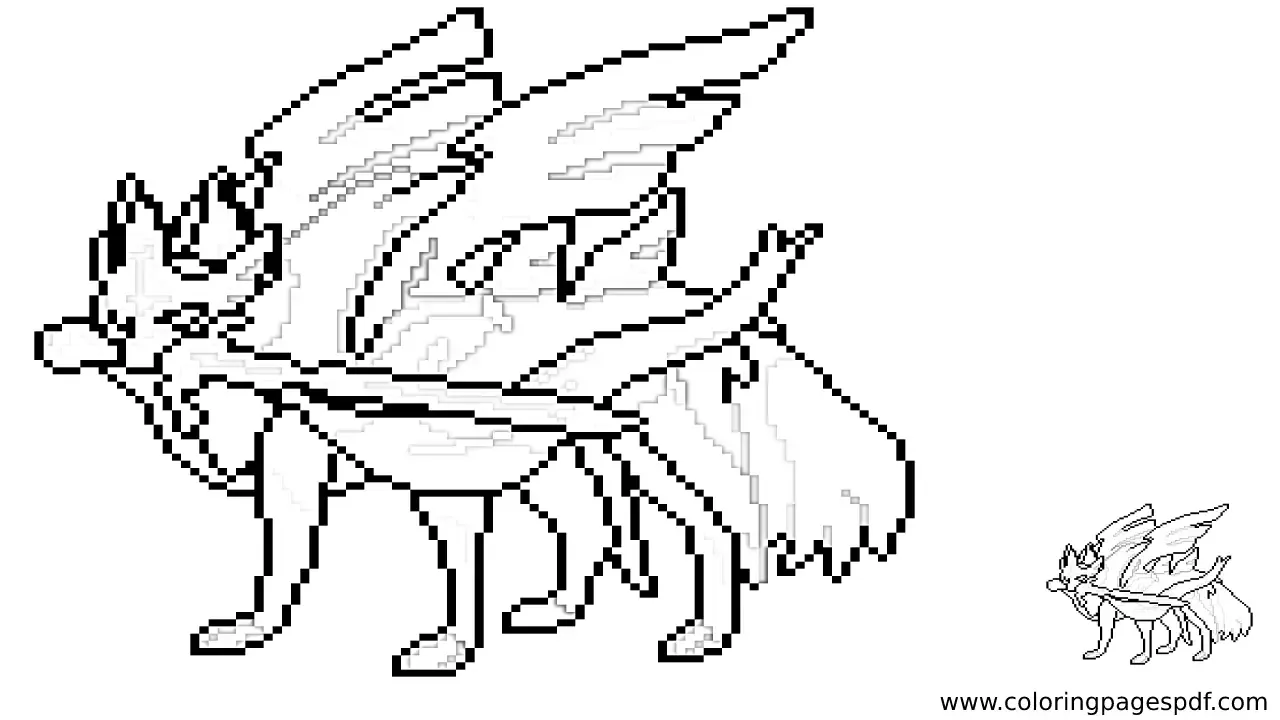 Coloring Page Of An 8-bit Zacian