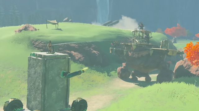 The Legend of Zelda Tears of the Kingdom Bokoblin mecha Ultrahand vehicle tank fight