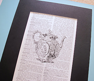 image vintage dictionary page print teapot wall art