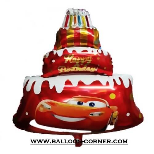 Balon Foil HAPPY BIRTHDAY Cake Jumbo Motif Cars