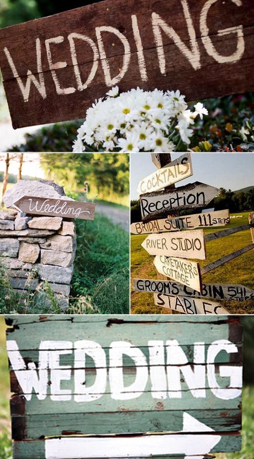 Handmade signs are a simple and functional addition to your wedding decor